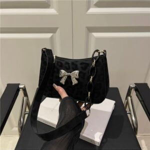 High-end leopard-print underarm bag