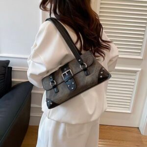 2025 New Fashion Trendy Underarm Bag Riveted Commuter Bag