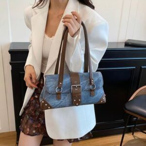 2025 New Fashion Trendy Underarm Bag Riveted Commuter Bag