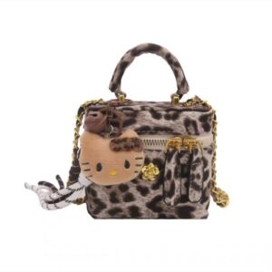 Leopard print box bag