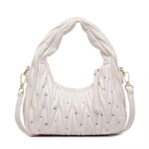 Carrying a crescent moon handbag