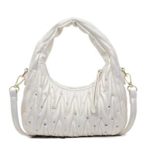 Carrying a crescent moon handbag