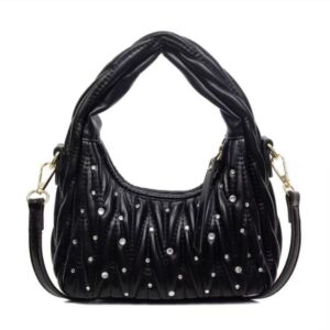 Carrying a crescent moon handbag