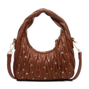 Carrying a crescent moon handbag