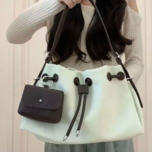 Folded drawstring bag